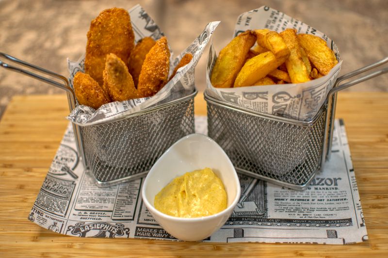 Truffle Parmesan Fries with herbs and dipping sauce